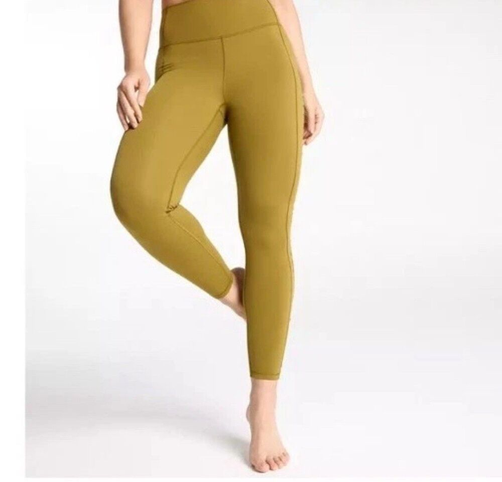 CALIA  leggings womens size XL Crochet 7/8  olive Green Inspire $108 NWT